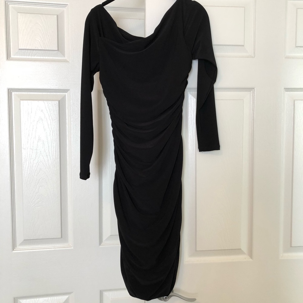 Michael Kors ruched Black Cocktail Dress